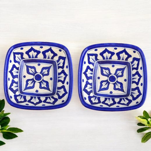 Set of 2 Floral and Geometric PatternBlue6
