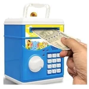 Braintastic ATM Bank for Kids, Battery Operated, Password Protected, Auto Door with Light and Music (Blue) Braintastic ATM Bank for Kids, Battery Operated, Password Protected, Auto Door with Light and Music (Blue)