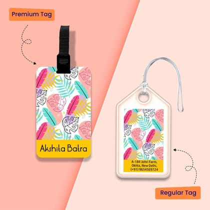 Personalized Bag Tags for Kids - Set of 5 - Spring Colors design-Regular Bag Tags