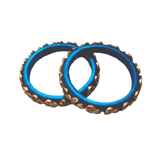 Exquisite Blue Silk Thread Kundan Bangles for Women - Bangles & Bracelets | Buy online on ZillyBuy