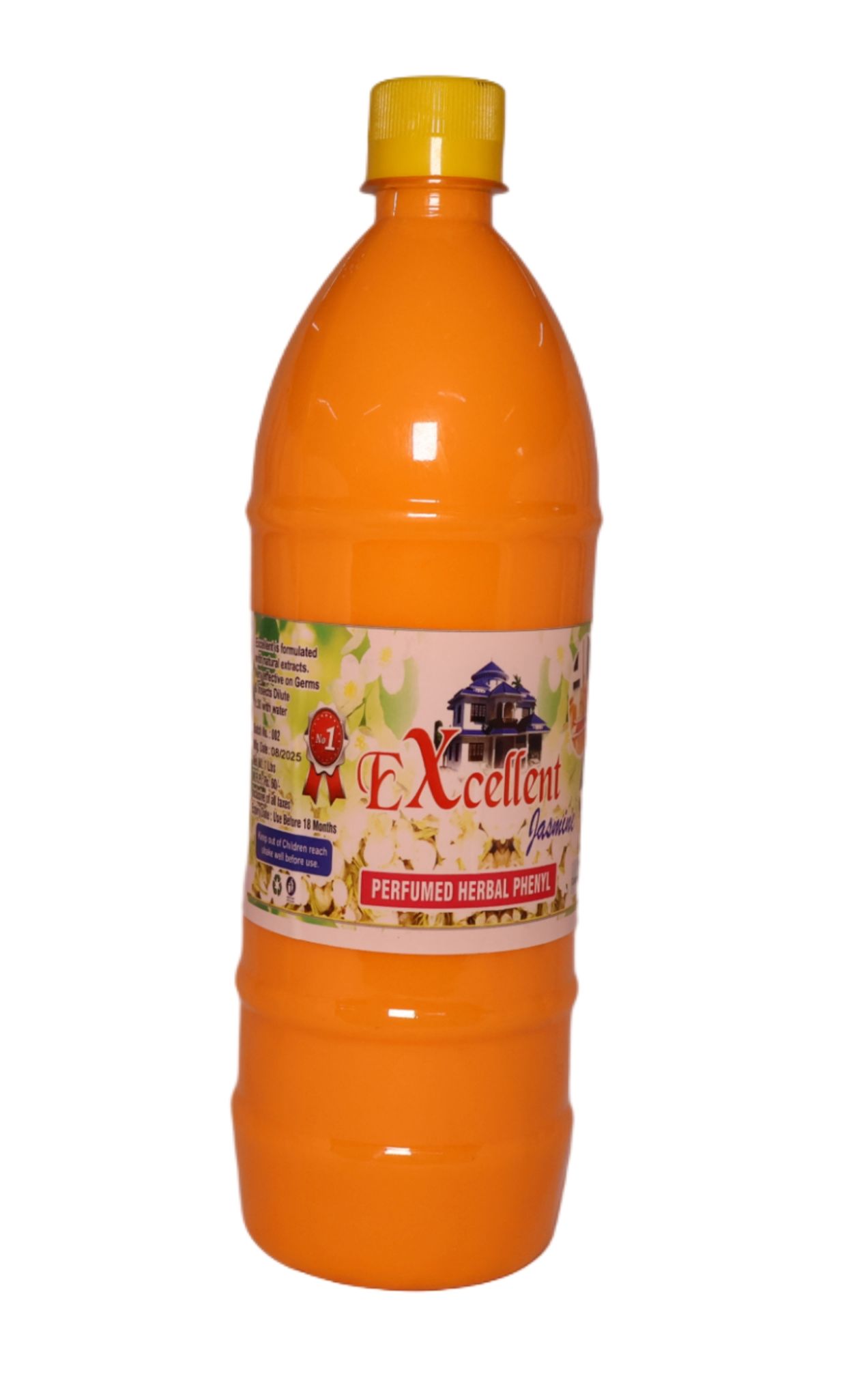 Excellent Jasmine Perfumed Herbal Phenyl - Orange - 1 Ltr