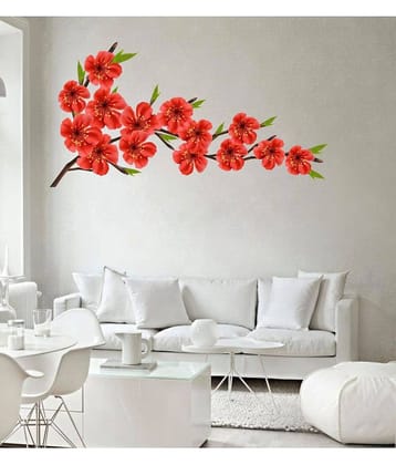 Decor Villa red flowers Vinyl Wall Stickers