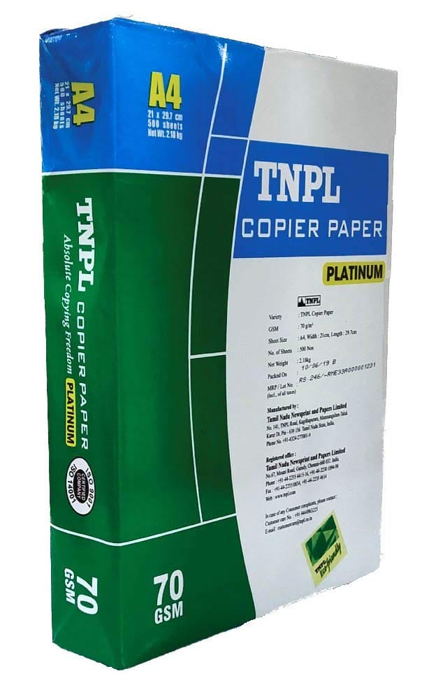 TNPL 70GSM A4 Sheet - Unruled(1 rm)