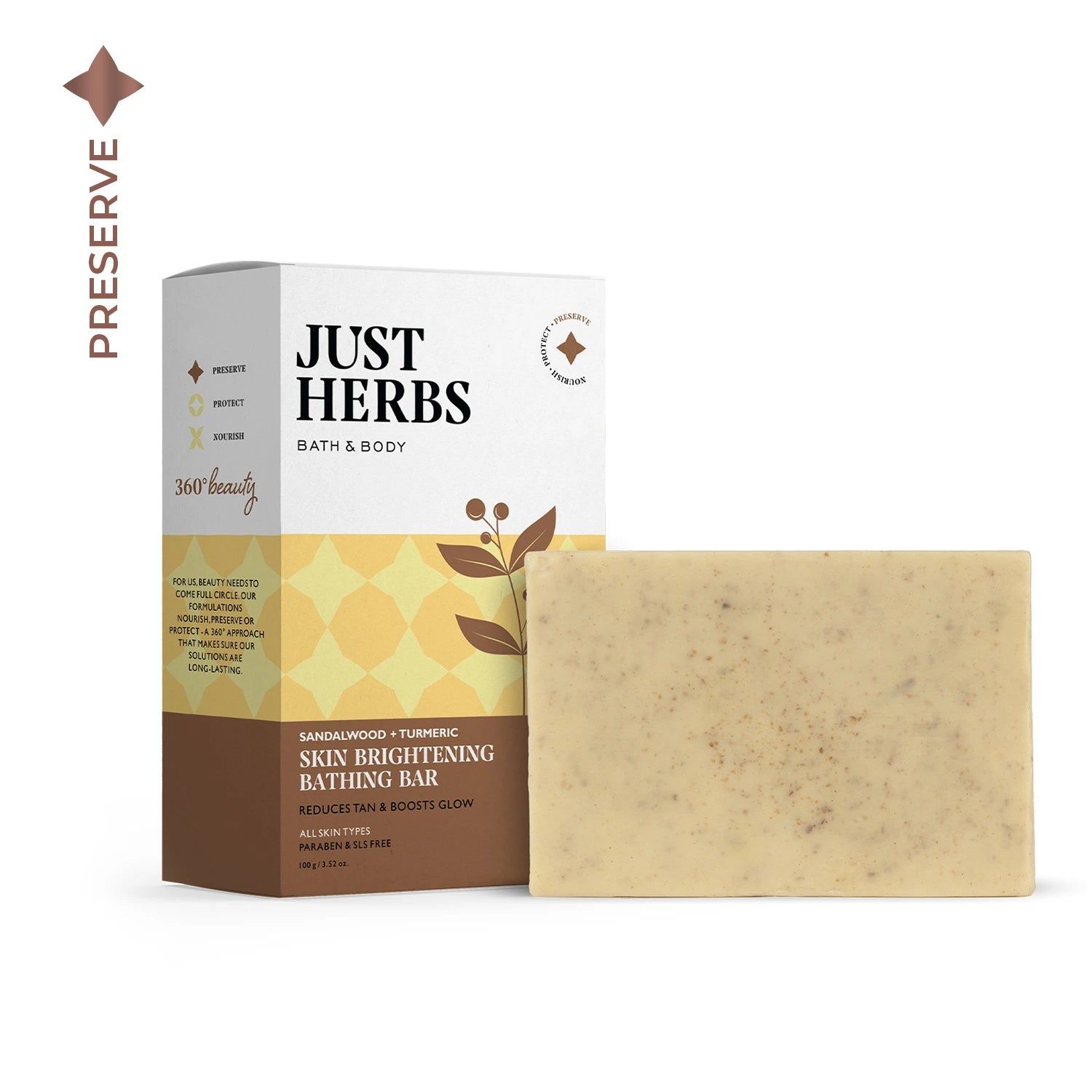 Skin Brightening Bathing Bar with Sandalwood & Turmeric