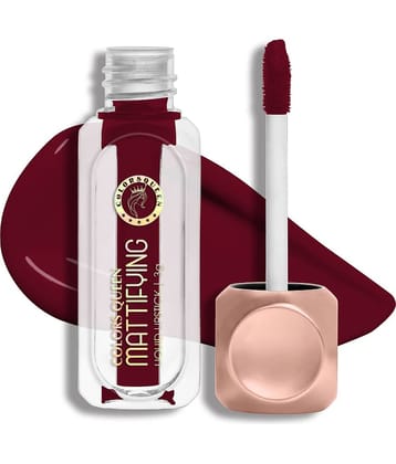 Colors Queen Mattifying Non Transfer Liquid Lipstick 3g, Poppy (Shade - 12)