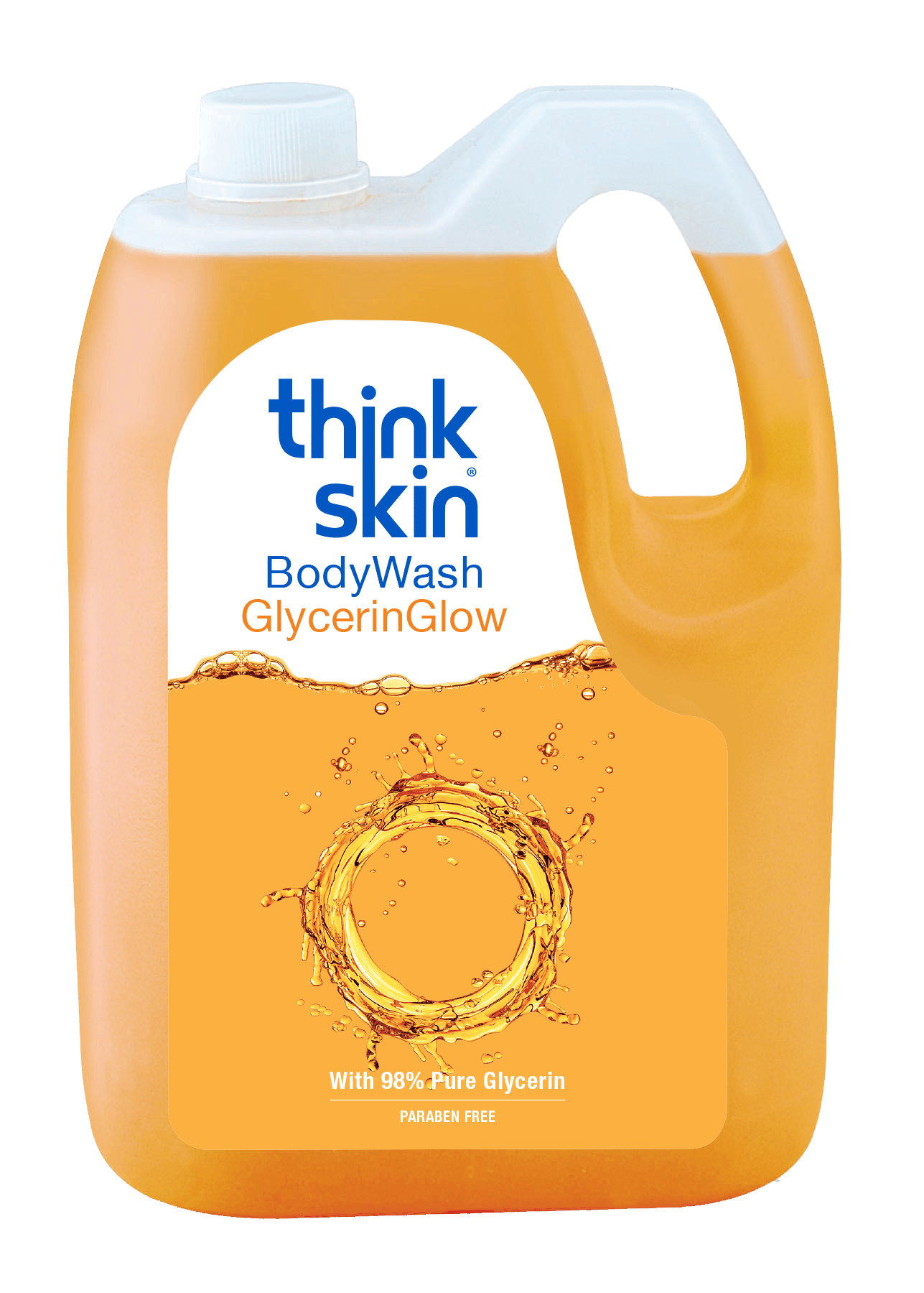 Think Skin Body Wash Glycerin Glow 5L Refill Can | Paraben-Free Shower Gel with Glycerin for Deep Hydration | Gentle on Skin | Leaves Skin Soft & Supple | Suitable for Daily Use