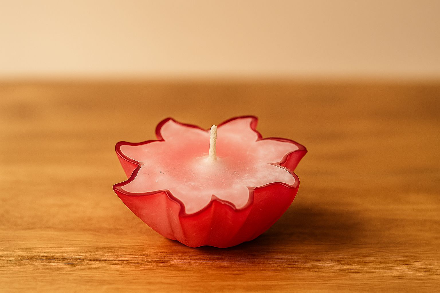 Flower-Shaped Pink Wax Diya Candle for Festive Decor and Pooja