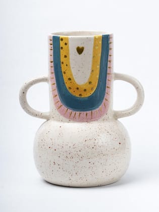 Multicolor Ceramic Vase - Antique Design, Flower Holder