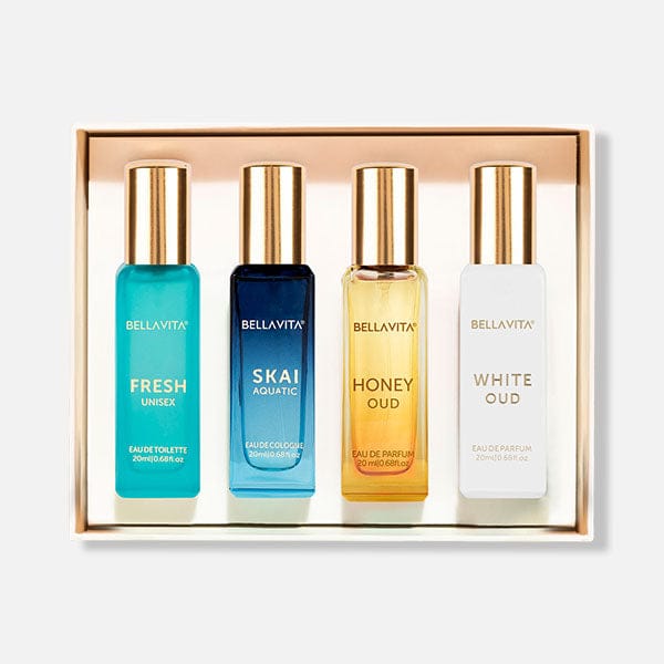 BELLAVITA Perfume Gift Set: Fresh, Skai, Honey Oud, White Oud (4 x 20ml)