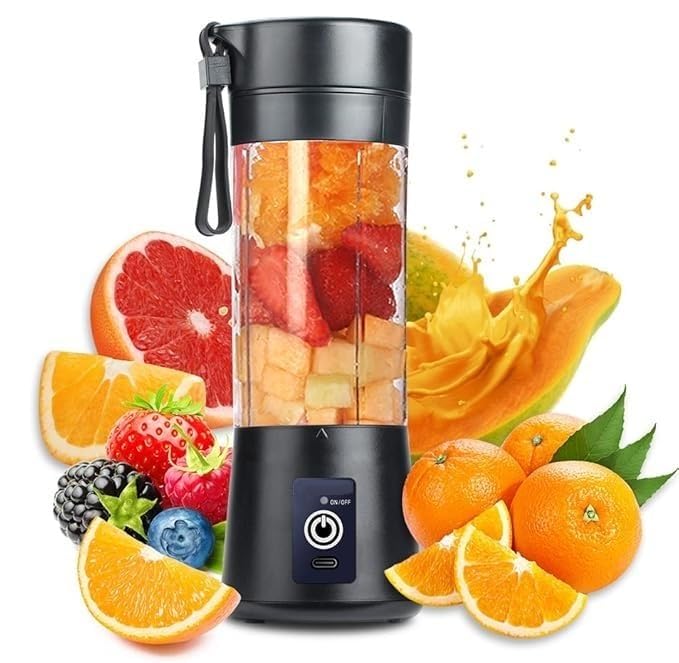 Portable USB Electric Juicer 6-Blades, Protein Shaker, Blender Mixer Cup (320 ML) - Random Assorted