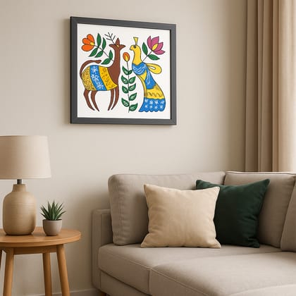 Harmony of Nature – Sohrai Folk Art Painting