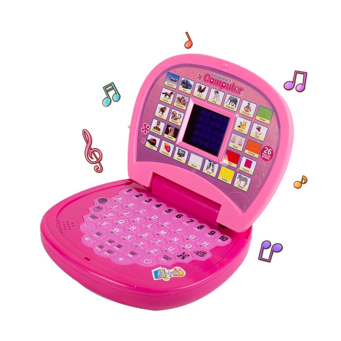 Fashion Kids Educational Learning Computer Laptop Toy with 26 English Words and Music