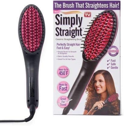 Simply Straight Ceramic Hair Straightening Brush - Fast & Easy Styling