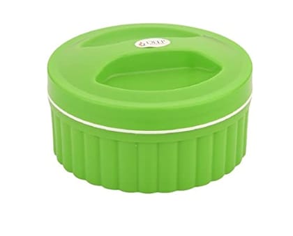 500ml Insulated Plastic Casserole with Lid, Lime Green - Keeps Food Warm