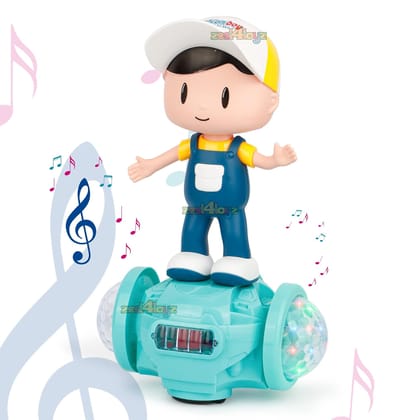 Dancing Boy with Music, Flashing Lights & 360-Degree Rotating Wheels