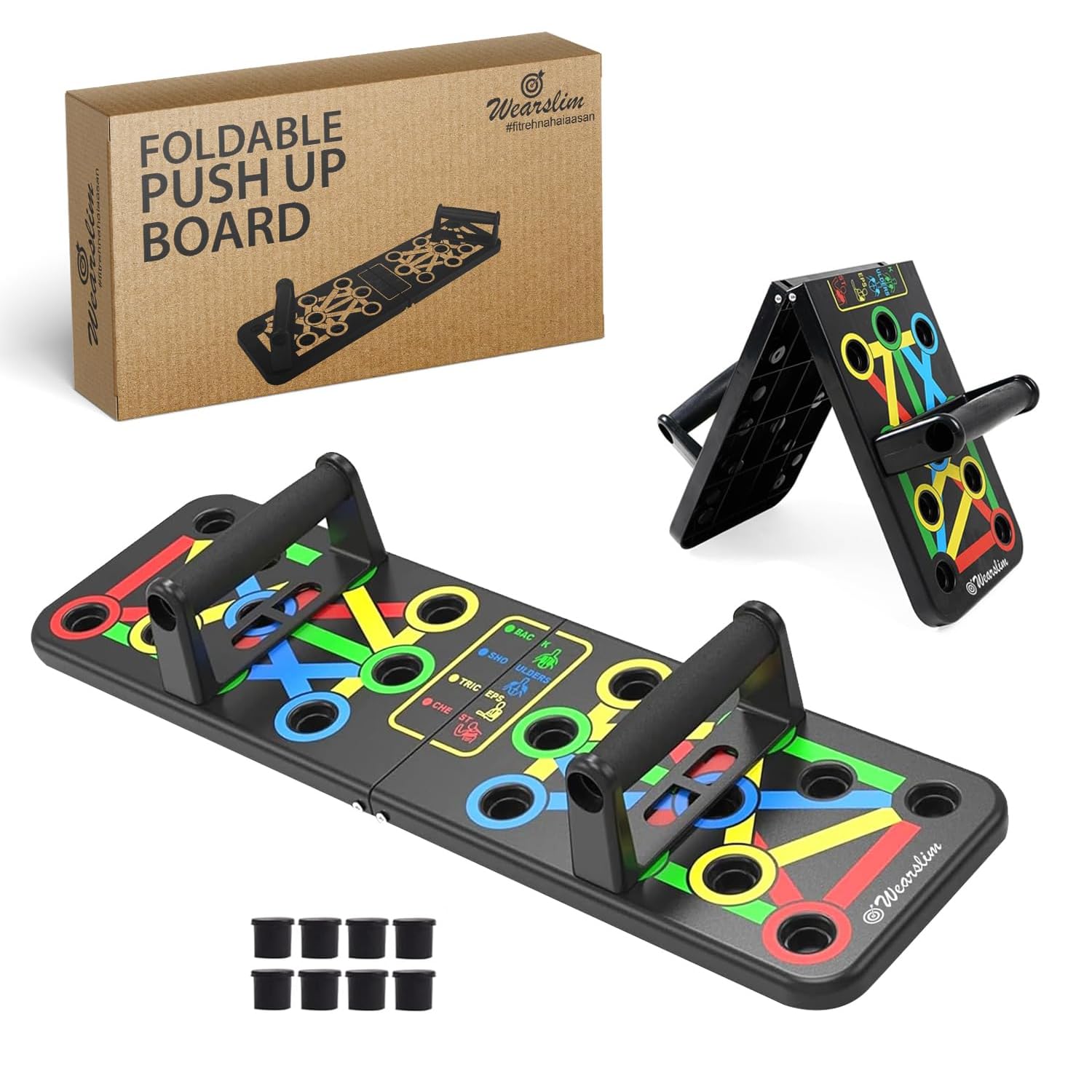 Foldable Push Up Board for Home Gym Exercise Training with Non-Slip Handles