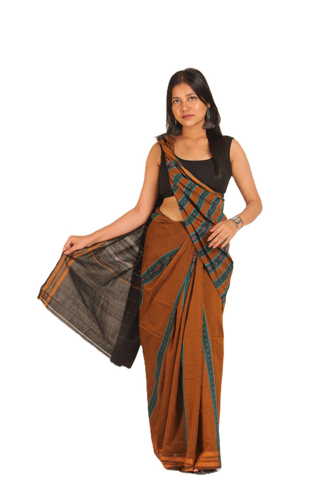 GHL Guendicha haat Sambalpuri Handloom Certified Pure Cotton Danti Design Saree 