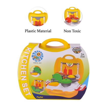 Cooking Set Toy | Kids Kitchen Set (Yellow) | Kids Play Kitchen | Play Kitchen Set | Toy Kitchen Set | Best Play Kitchen | Children's Play Kitchen