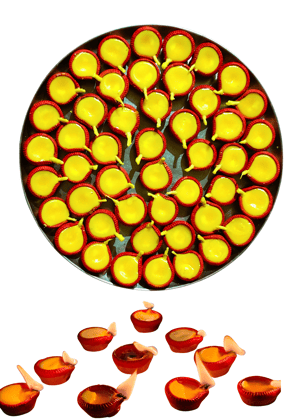 Set of 12 Clay Cow Ghee Diyas for Pooja & Festivals - Traditional Yellow Earthen Lamps Set of 12 Clay Cow Ghee Diyas for Pooja & Festivals - Traditional Yellow Earthen Lamps