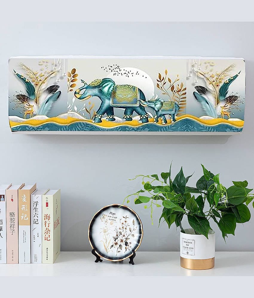 Sahaj Creation Single Poly-Cotton Magenta AC Cover for 1 Ton Split AC