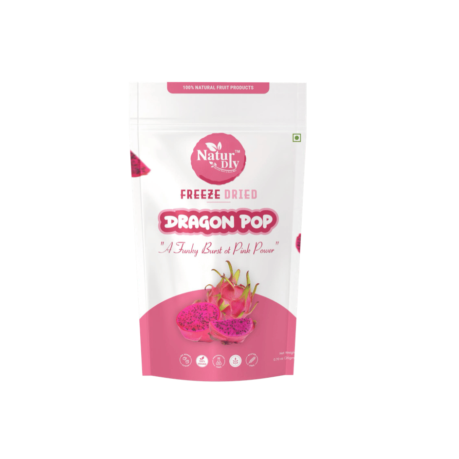 NaturDry Freeze-Dried Dragon Fruit Bites | 100% Natural, No Added Sugar, Gluten Free | Healthy Snack | 20g - Pack of 1