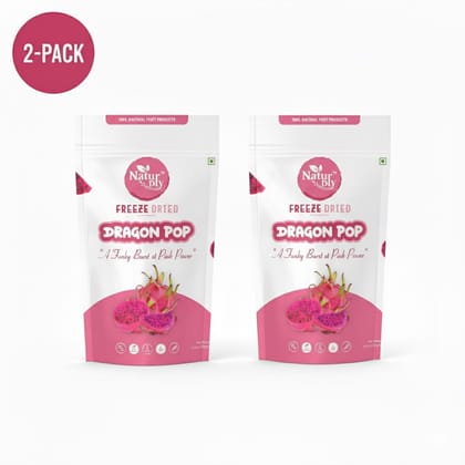 NaturDry Freeze-Dried Dragon Fruit Slices | Crunchy Fruit Snack, Vegan & Antioxidant Rich | 20g - Pack of 2