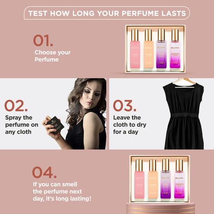 BELLAVITA Luxury Perfume Gift Set for Women - Rose, Glam, Date, Senorita (4x20ml)