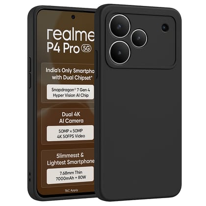 V3Deals Back Cover for Realme P4 Pro 5G | Soft Matte Silicone Finish | Camera Bump Protection | Slim Fit Shockproof Case for Realme P4 Pro | Durable & Lightweight Design
