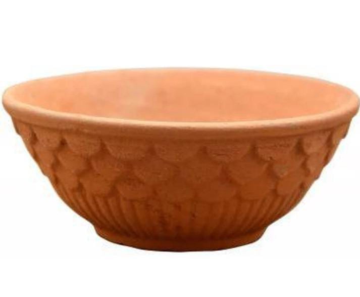 Terracotta Hand-Etched Serving Bowls - Set of 2