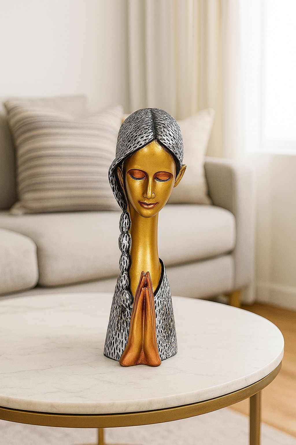Elegant Praying Lady Decorative Figurine for Home & Office Decor