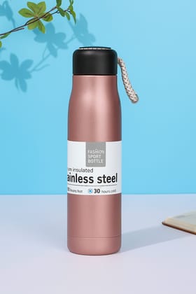 Fashion Sport Stainless Steel Vacuum Insulated Hot & Cold Water Bottle Rosegold 500 ML