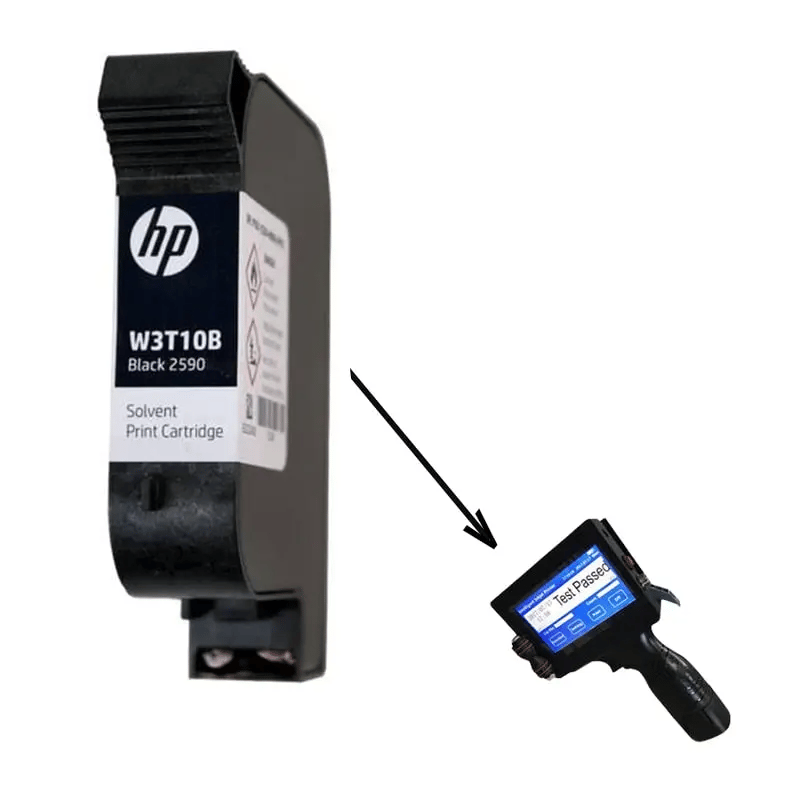 HP W3T10B 2590 Black Solvent Ink Cartridge 12.7mm – High-Performance Original HP Print Cartridge 