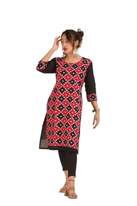 GHL GUENDICHA HAAT Sambalpuri Certified Handloom Women's Pure Cotton Round Neck Kurta