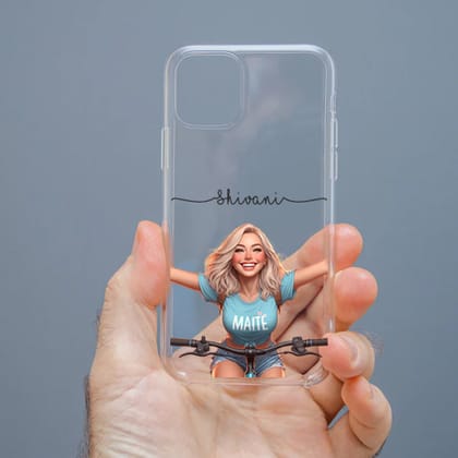 Personalized Cute Girl Transparent Silicon Case Customised with Name for Oppo, Vivo, Redmi, Realme, Poco, Mi, OnePlus, Samsung, iPhone, and More - design 35 Personalized Cute Girl Transparent Silicon Case Customised with Name for Oppo, Vivo, Redmi, Realme, Poco, Mi, OnePlus, Samsung, iPhone, and More - design 35