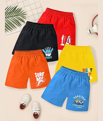 Kuchipoo Pack of 5 Cotton Blend Shorts For Boys ( Multicolor 1 )