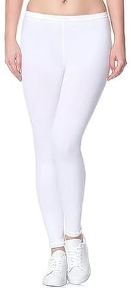 Women's Comfort Fit Cotton Blend White Leggings