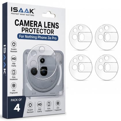 ISAAK Back Camera Lens Protector compatible for Nothing Phone (3a) Pro (Pack of 4) ISAAK Back Camera Lens Protector compatible for Nothing Phone (3a) Pro (Pack of 4)