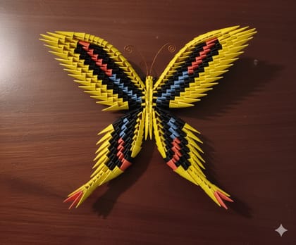 Vibrant 3D Origami Butterfly Paper Art Decoration
