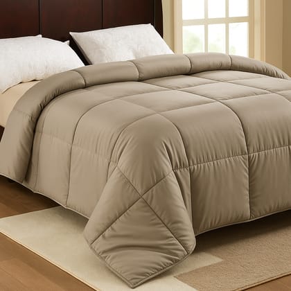 CoolBreeze All Weather Comforter Quilts blanket Light Brown By Orchid Homez 200GSM (254x244 cm)