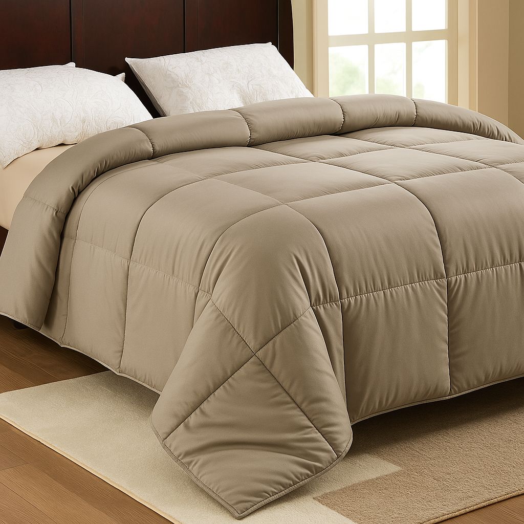 CoolBreeze All Weather Comforter Quilts blanket Light Brown By Orchid Homez 200GSM (254x244 cm)