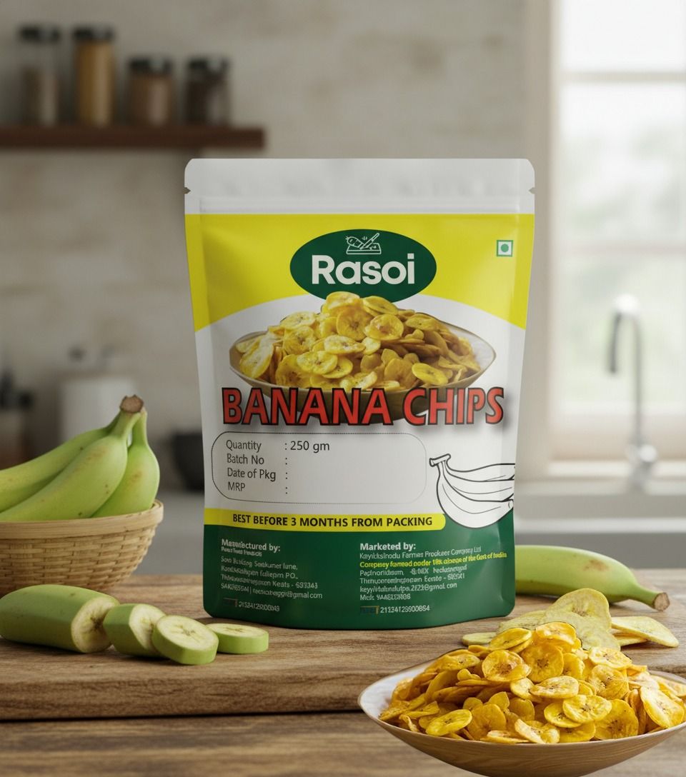 Rasoi Banana Chips - Crispy & Savory Snack, 250 gm Pack
