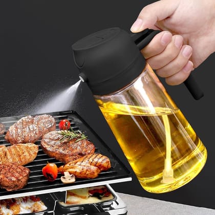 500ml Glass Oil Sprayer for Cooking, BBQ, Air Fryer | Refillable Kitchen Spray Bottle