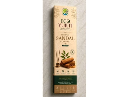 Eco Yukti Charcoal Free Premium Sandal Agarbattis - 100g Pack