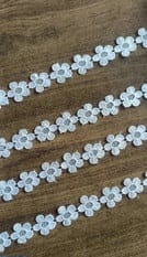 White Cream Cotton Flower GPO Lace Border Flower Cutwork for Saree, white Colour Lace, white Lace Design, Thread lace (Half White, 10meter)