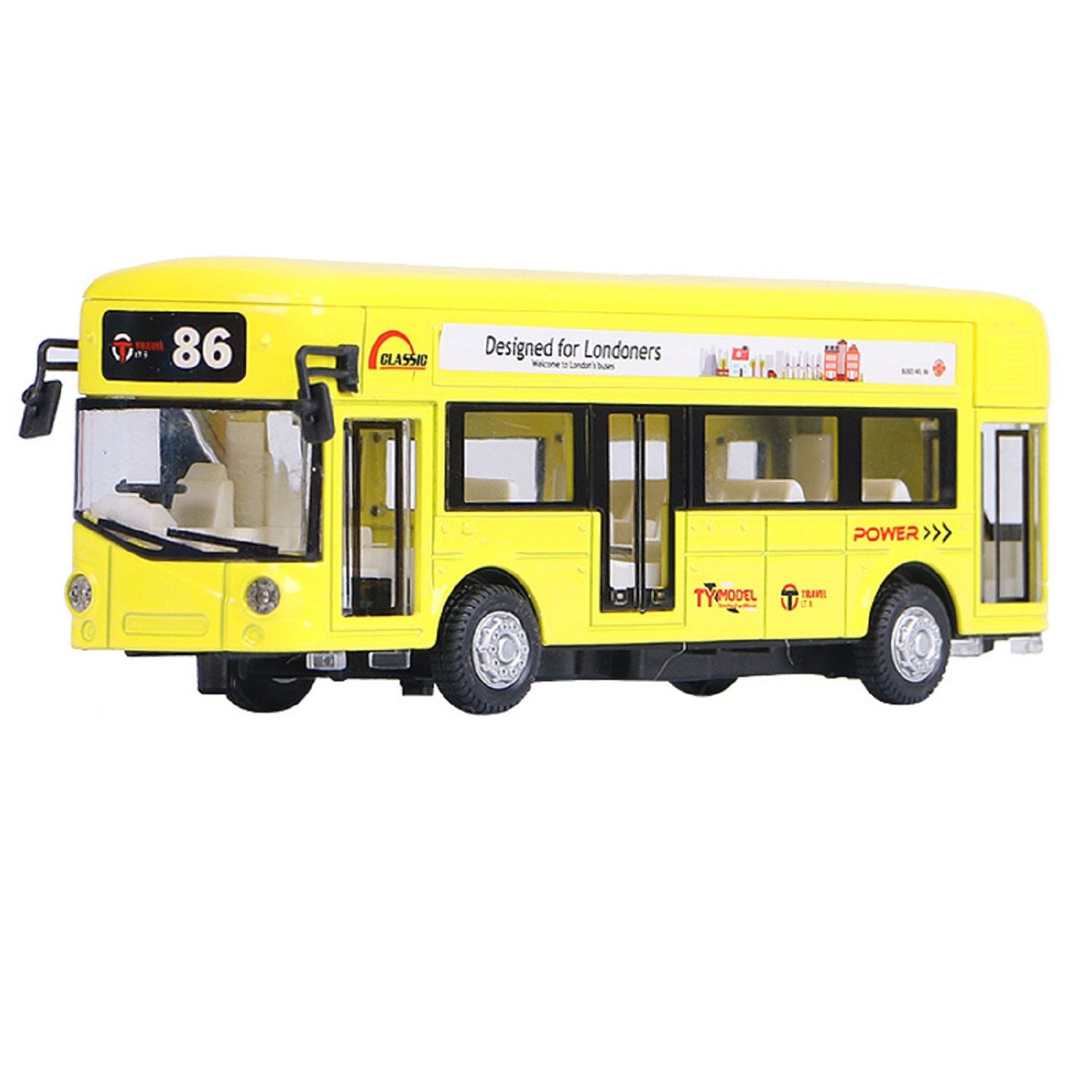 KTRS ENTERPRISE 1:32 London  Bus Alloy Sound and Light Car Model with Openable Doors Toy Car