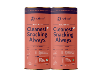 Ragi Bites | Pack of 2 (100gm each)| Handmade Biscuits| Very Less Sweet| Clean Guilt free Snacks | Freshly Baked | Subah Ki Chai Ka Dost| Goodness of Oats & Ragi | No Maida | No Refined Sugar | Jaggery Biscuits| No Palm Oil| Millet Love