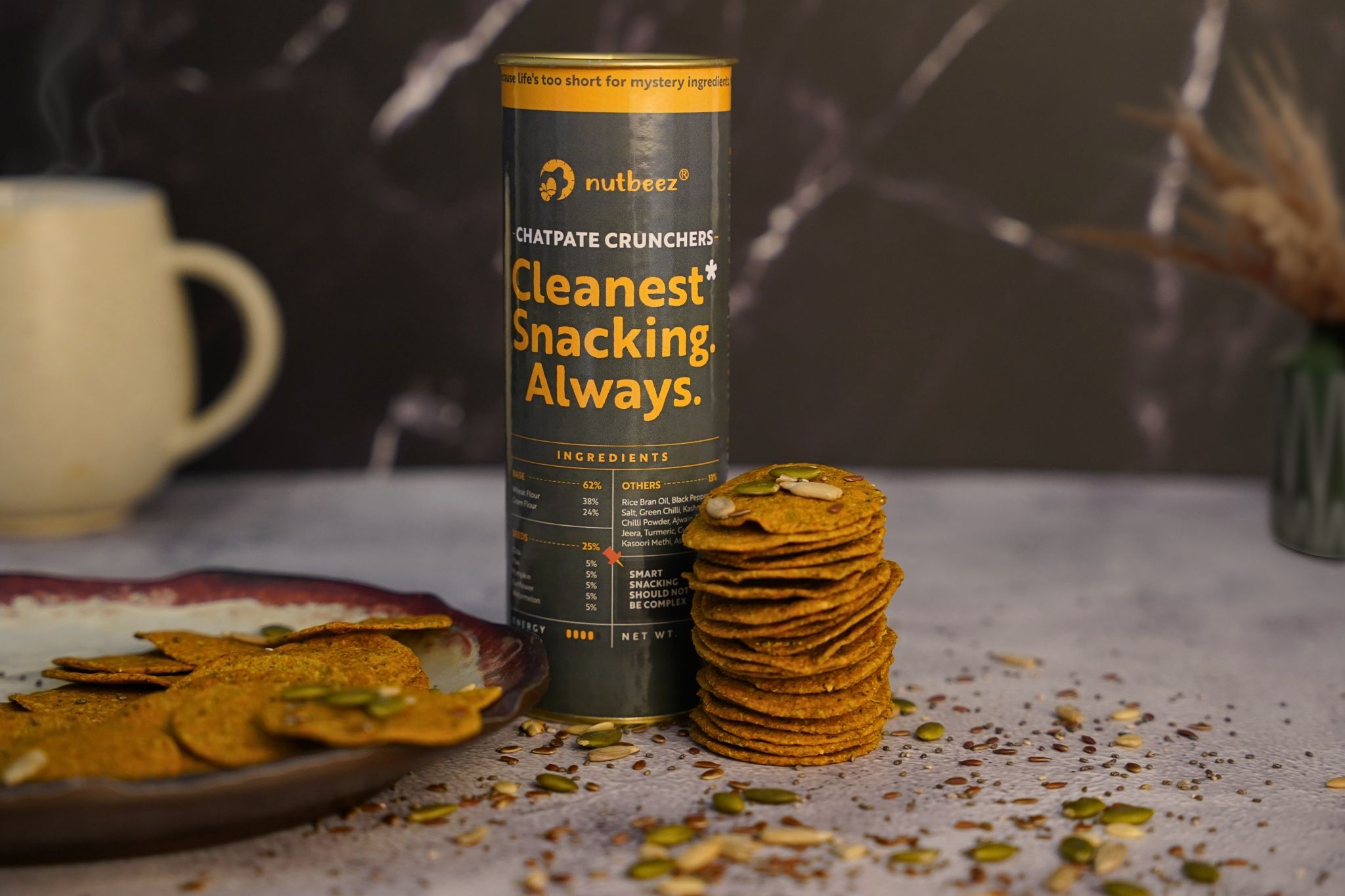 Assosrted Pack of 4 nutbeez snacks 1.nutbeez Oats Bites 2.nutbeez Ragi Bites3.nutbeez Chatpate Crunchers 4.nutbeez Savoury Mixture|Protein Rich|Guilt Free Clean Snacking| Power of 5 Seeds| Chai ke dost| Preservative Free