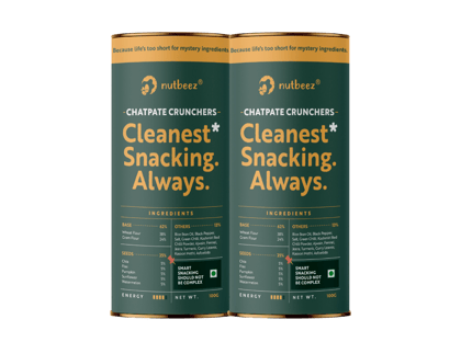 Chatpate Crunchers | Pack of 2| Handmade and Baked|Protein Rich| Clean Guilt free Snacks | Power of 5 Seeds| Goodness of Besan and Spices | No Maida | No Palm Oil| No Preservatives |100 grams in each box| Protien Rich