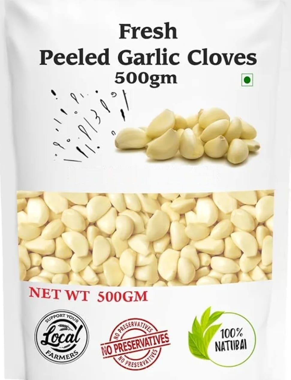 Fresh Peeled Garlic |  White Garlic Clove | Garlic Peeled 500 grams