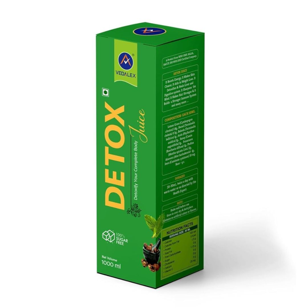 Vedalex Detox Juice (Sugar-Free) 1000 ml | Advanced Ayurvedic Detox Tonic with Amla, Aloe Vera, Giloy, Neem & Tulsi | Long-Term Internal Cleansing, Digestion & Wellness Support